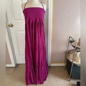 NWOT Free People Extratropical Maxi Dress - fuchsia “orchid pavilion” color